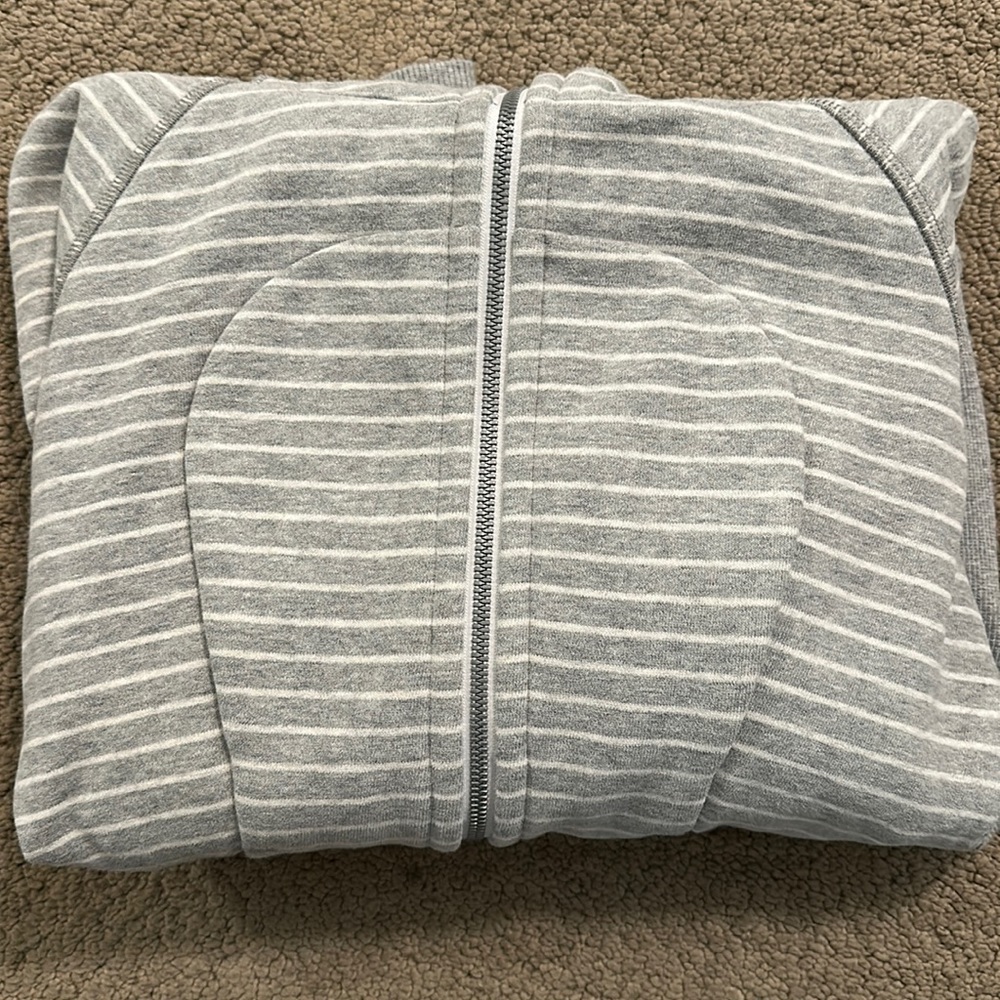 lululemon athletica Gray Striped Teddy Jacket